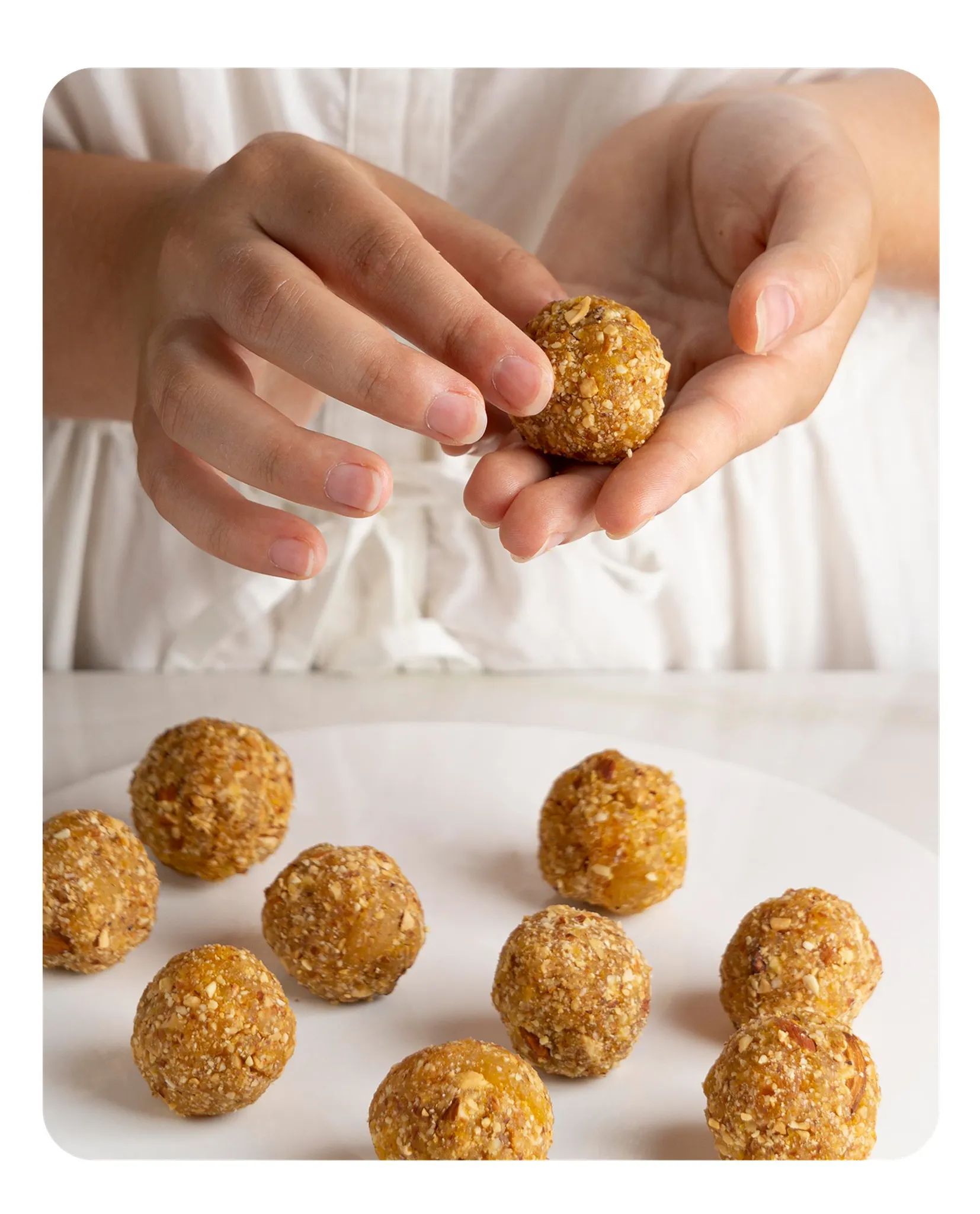 Karotten-, Kokos- und Dattelbällchen für Bio