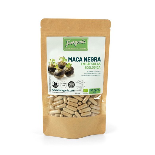 Maca negra en cápsulas ecológica doypack por 150 unidades