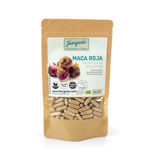 Maca roja en cápsulas ecológica doypack por 150 unidades