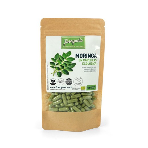 Moringa en cápsulas ecológica doypack por 150 unidades