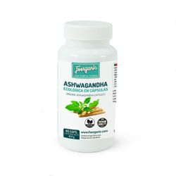 Ashwagandha em cápsulas orgânicas, frasco por unidade