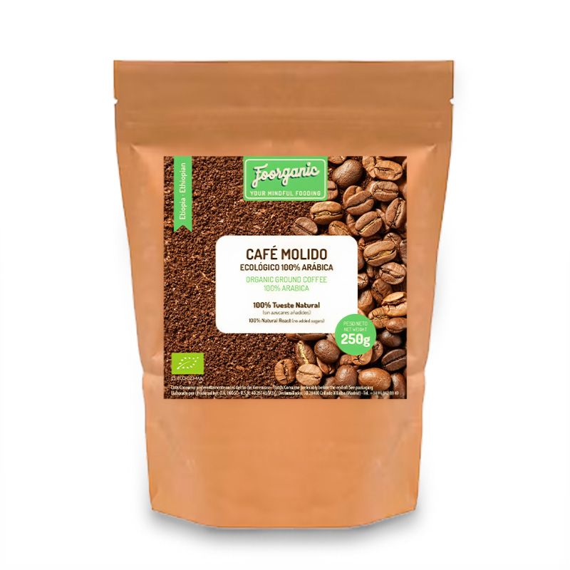 Café molido natural tostado orgánico 250 g
