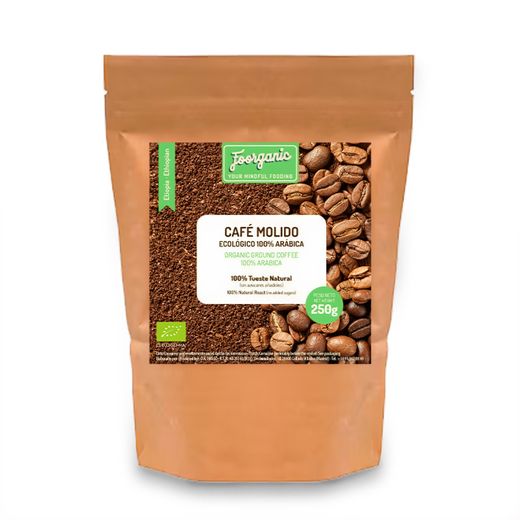 Café molido natural tostado orgánico 250 g