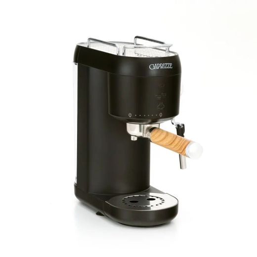 Cafetera café molido|Cafetera Express Semiautomática Caprizze Hikari con Vaporizador y Espumador USB incluido Color Negro Mate