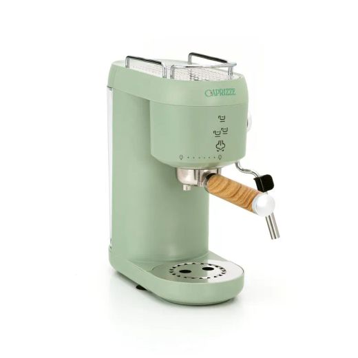 Cafetera de café molido|Cafetera Express Semiautomática Caprizze Hikari con Vaporizador y Espumador USB incluido Color Verde Mate