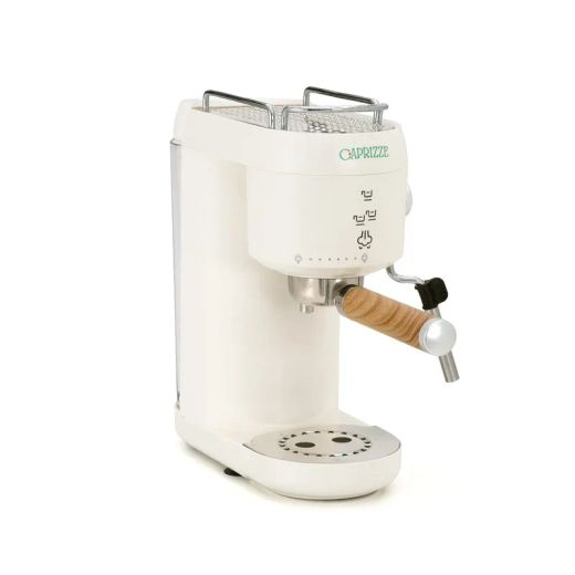 Cafetera para café molido|Cafetera Express Semiautomática Caprizze Hikari con Vaporizador y Espumador USB incluido Color Blanco Mate