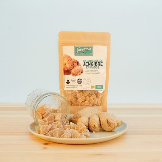 Caramelos de jengibre en dados 150 g