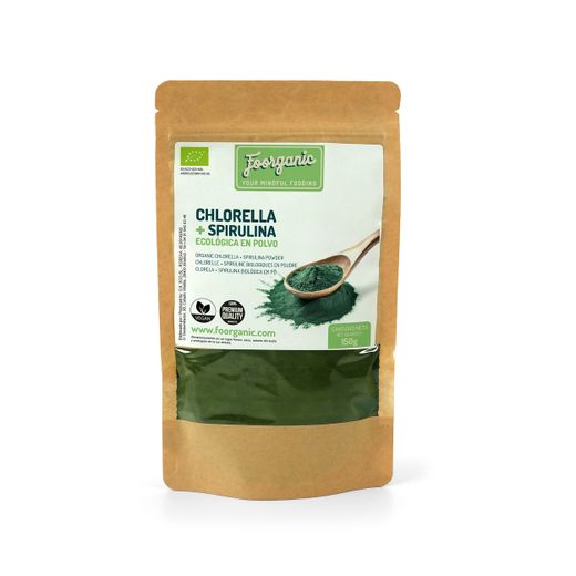 Chlorelle Bio + Spiruline en poudre 150 g