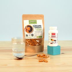 Kurkuma mit Pfeffer in Bio-Kapseln, 90er Dose