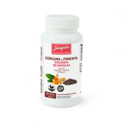 Cúrcuma com pimenta em cápsulas orgânicas, frasco de 90 unidades