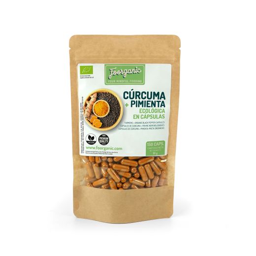 Curcuma + poivre en capsules doypack bio pour 150 unités