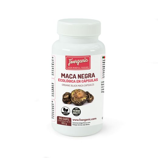 Schwarzes Maca in Bio-Kapseln, Flasche mit 90 Stück