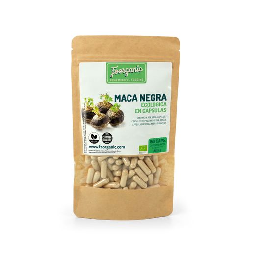 Bio-Schwarzes Maca in Kapseln, Doypack, 150 Stück