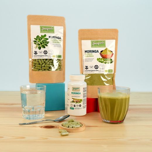 Moringa in Bio-Kapseln Glas mit 90 Einheiten