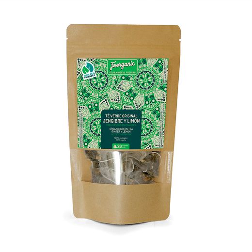 Té verde con jengibre y limón para infusión (20 pirámides)