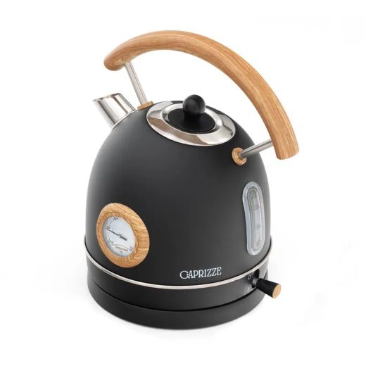 Tetera para infusion|Hervidora de Agua Caprizze Nara, Acero Inoxidable con Termómetro Integrado, color negro.